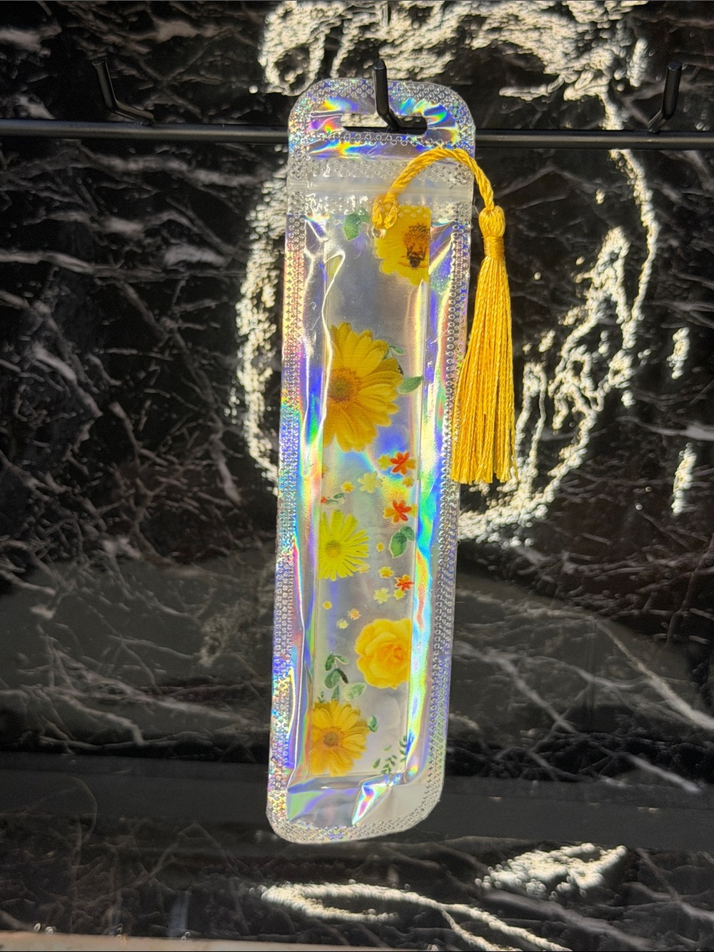 Sunflower Bookmark with Yellow Tassel